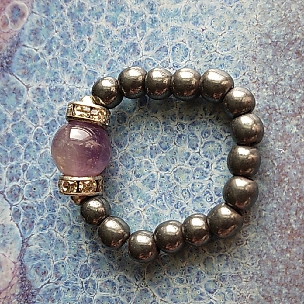 MagneTrim Amethyst Magnetic Stretch Ring 8-9.5 Size